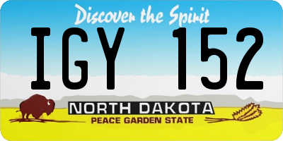ND license plate IGY152