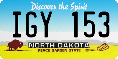 ND license plate IGY153