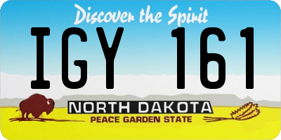 ND license plate IGY161