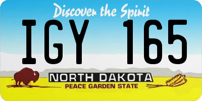ND license plate IGY165