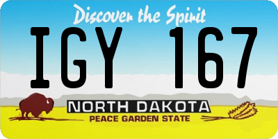 ND license plate IGY167
