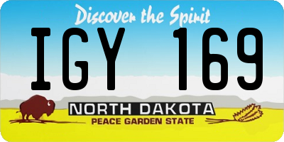 ND license plate IGY169