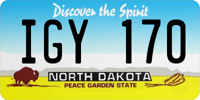 ND license plate IGY170