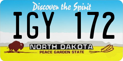 ND license plate IGY172
