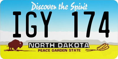 ND license plate IGY174