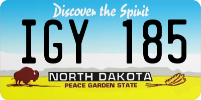 ND license plate IGY185