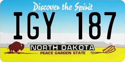 ND license plate IGY187
