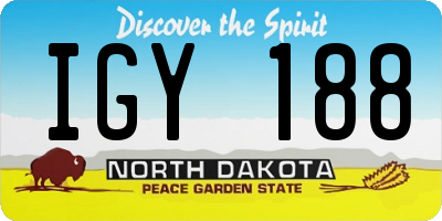 ND license plate IGY188