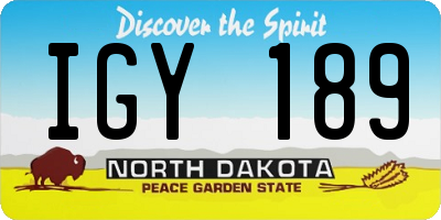 ND license plate IGY189