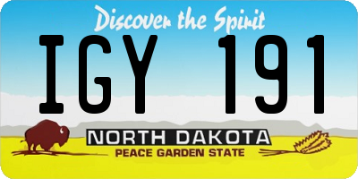 ND license plate IGY191