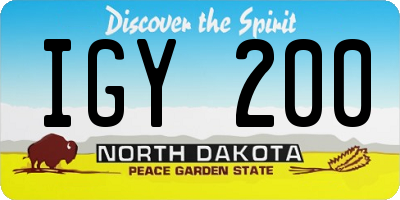 ND license plate IGY200