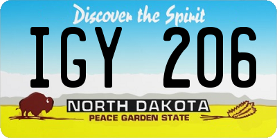 ND license plate IGY206