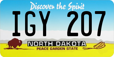 ND license plate IGY207