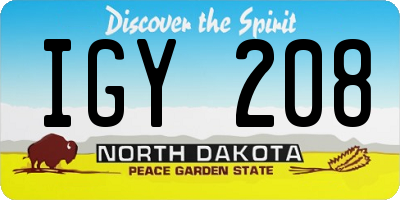 ND license plate IGY208