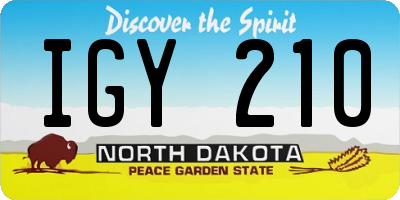ND license plate IGY210