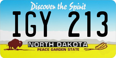 ND license plate IGY213