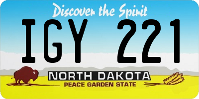 ND license plate IGY221