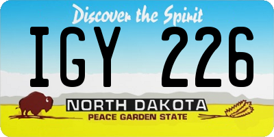 ND license plate IGY226