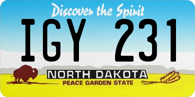 ND license plate IGY231