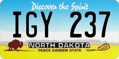 ND license plate IGY237