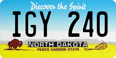 ND license plate IGY240