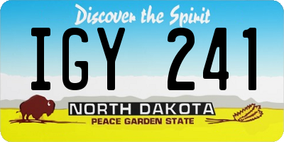ND license plate IGY241