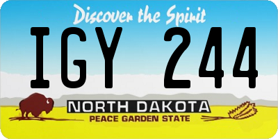 ND license plate IGY244