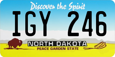 ND license plate IGY246