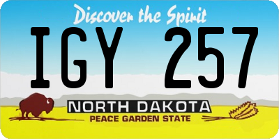 ND license plate IGY257