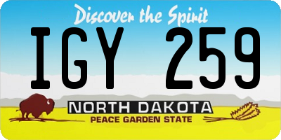 ND license plate IGY259