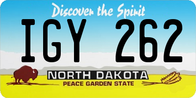 ND license plate IGY262
