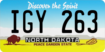 ND license plate IGY263
