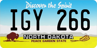 ND license plate IGY266