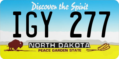 ND license plate IGY277
