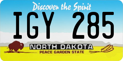 ND license plate IGY285