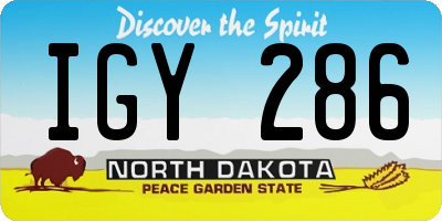 ND license plate IGY286
