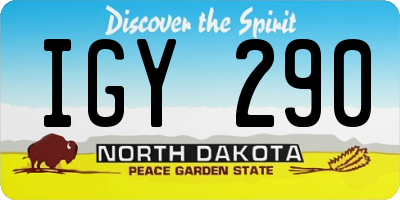 ND license plate IGY290