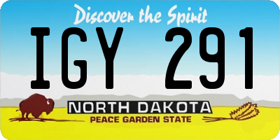 ND license plate IGY291