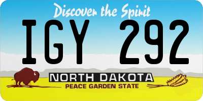 ND license plate IGY292