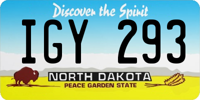 ND license plate IGY293