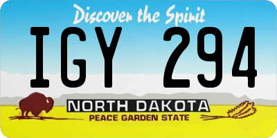 ND license plate IGY294