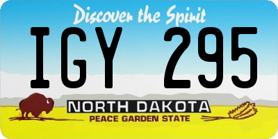 ND license plate IGY295