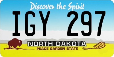 ND license plate IGY297