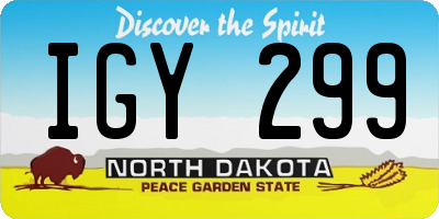ND license plate IGY299