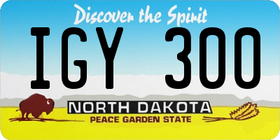 ND license plate IGY300