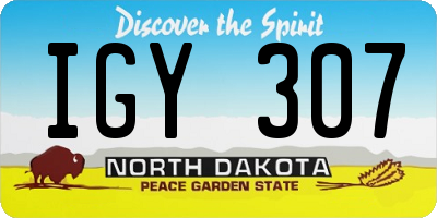 ND license plate IGY307