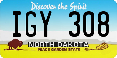 ND license plate IGY308
