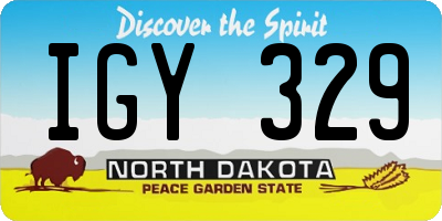 ND license plate IGY329
