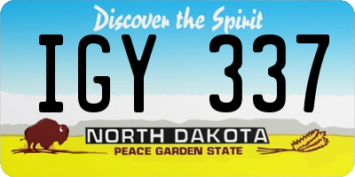 ND license plate IGY337
