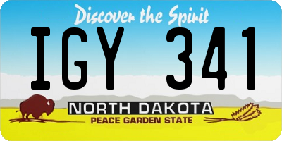 ND license plate IGY341